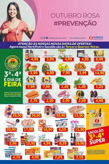 Folheto Shibata Supermercados - 04/10/2022 - 05/10/2022.