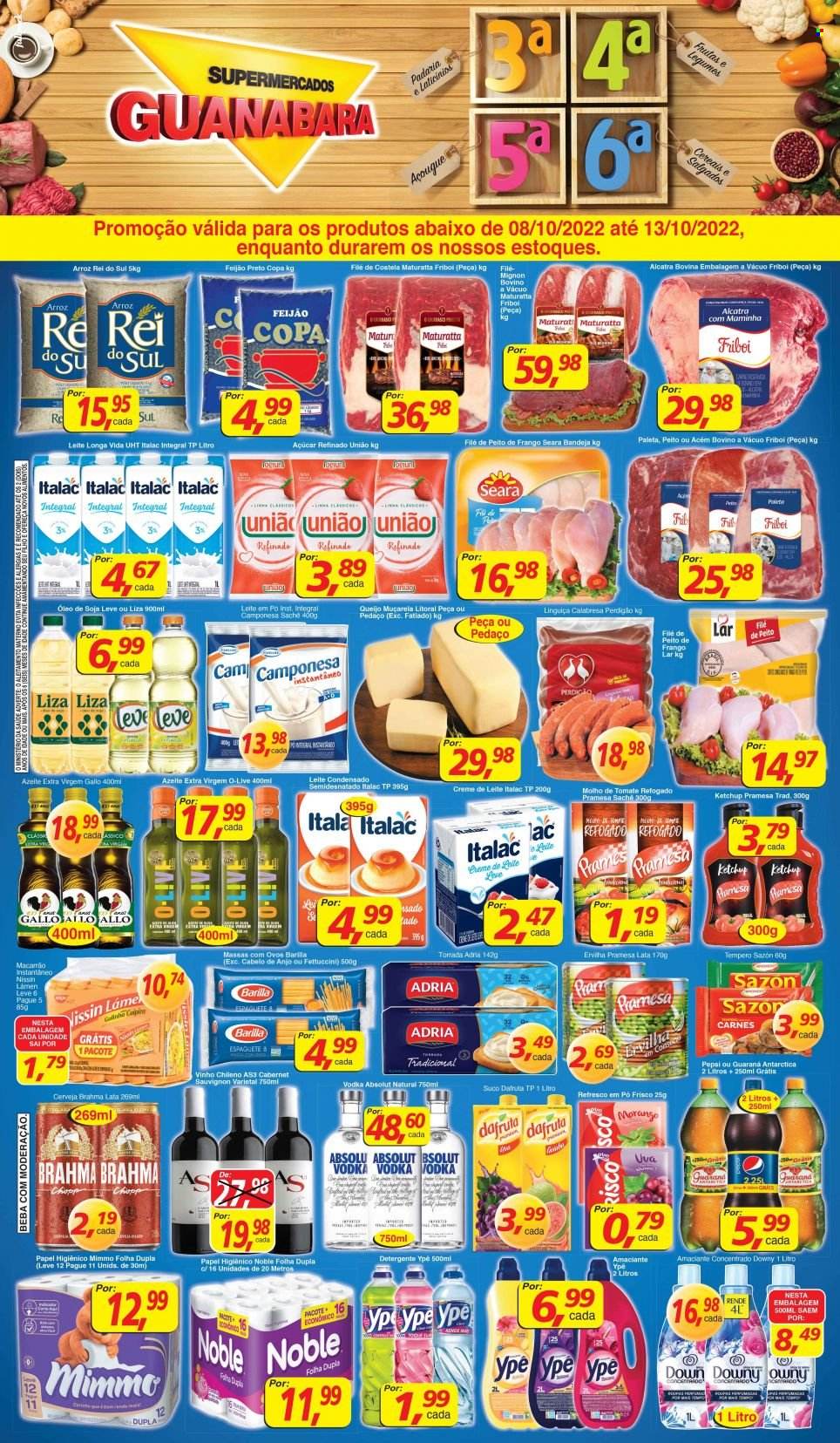 Folheto Supermercados Guanabara - 08/10/2022 - 13/10/2022. Página 1