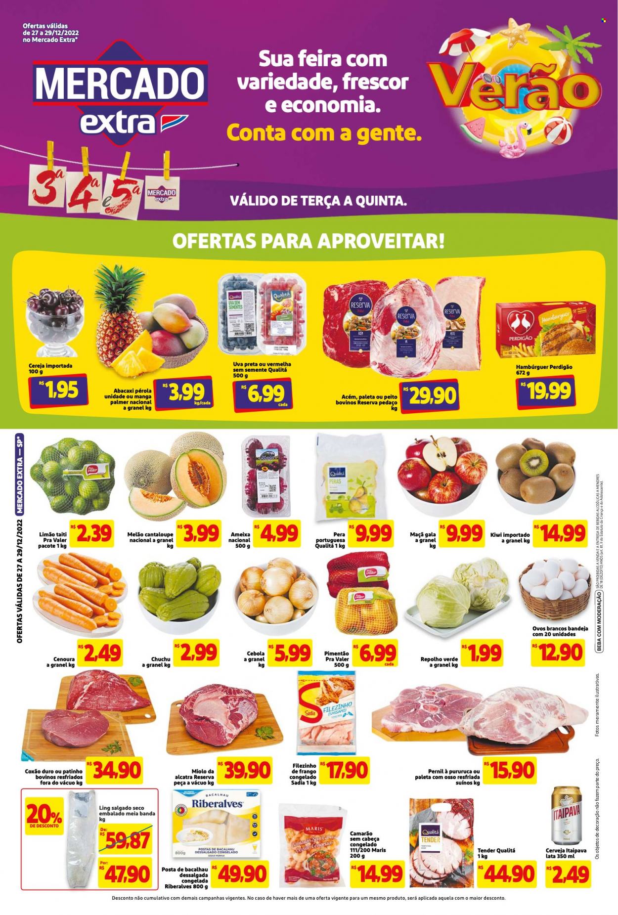 Folheto Mercado Extra - 27/12/2022 - 29/12/2022. Página 1