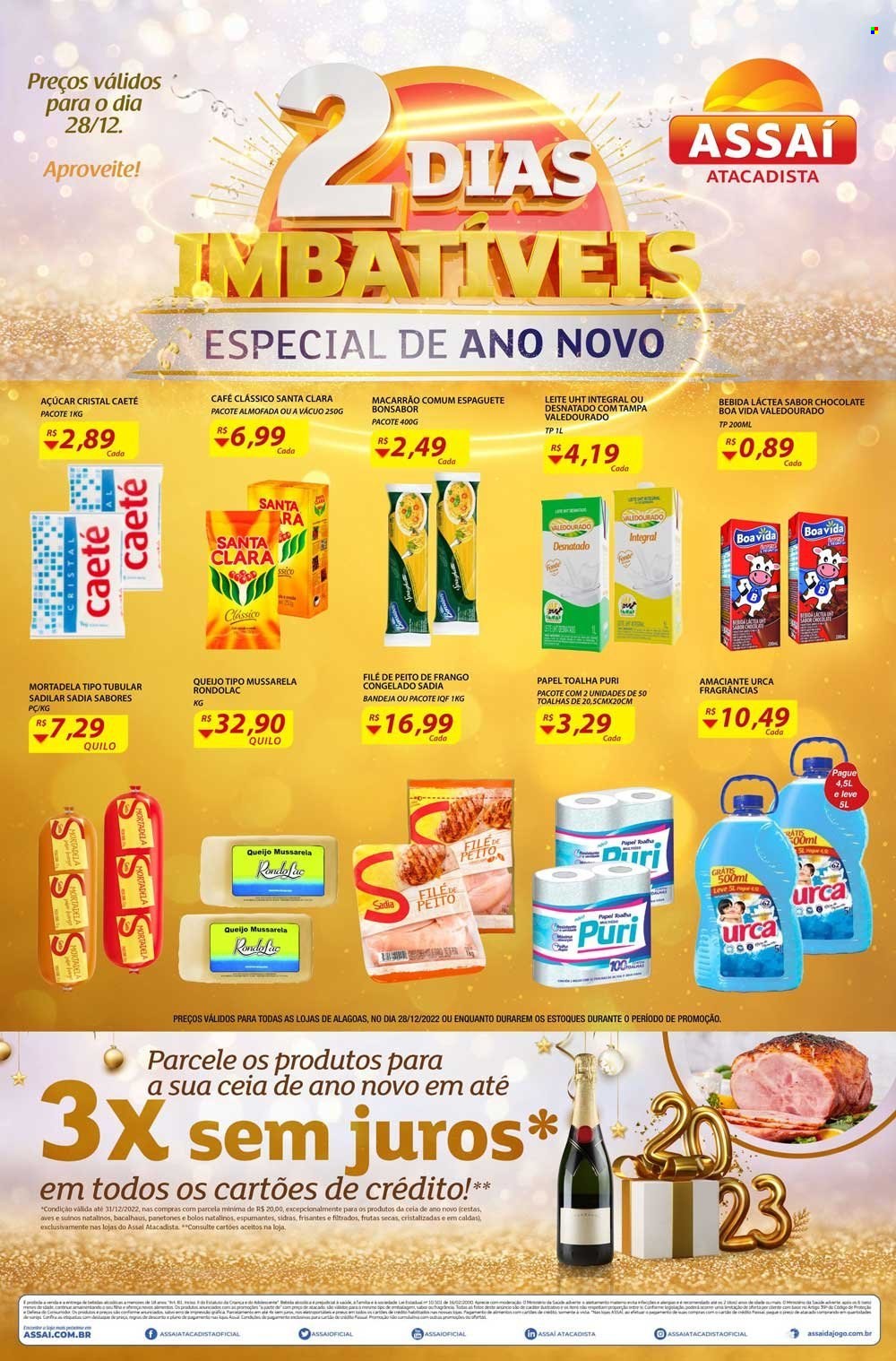 Folheto Assaí Atacadista - 28/12/2022 - 28/12/2022. Página 1