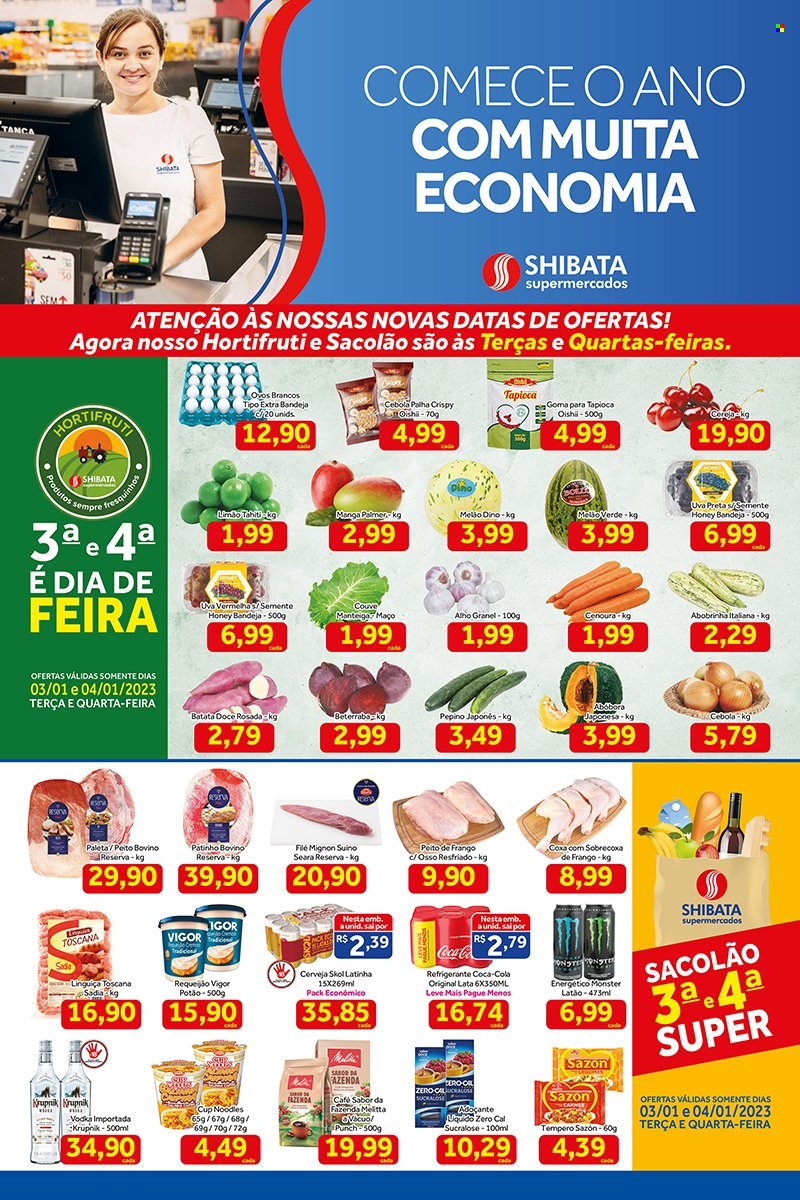 Folheto Shibata Supermercados - 03/01/2023 - 09/01/2023. Página 1