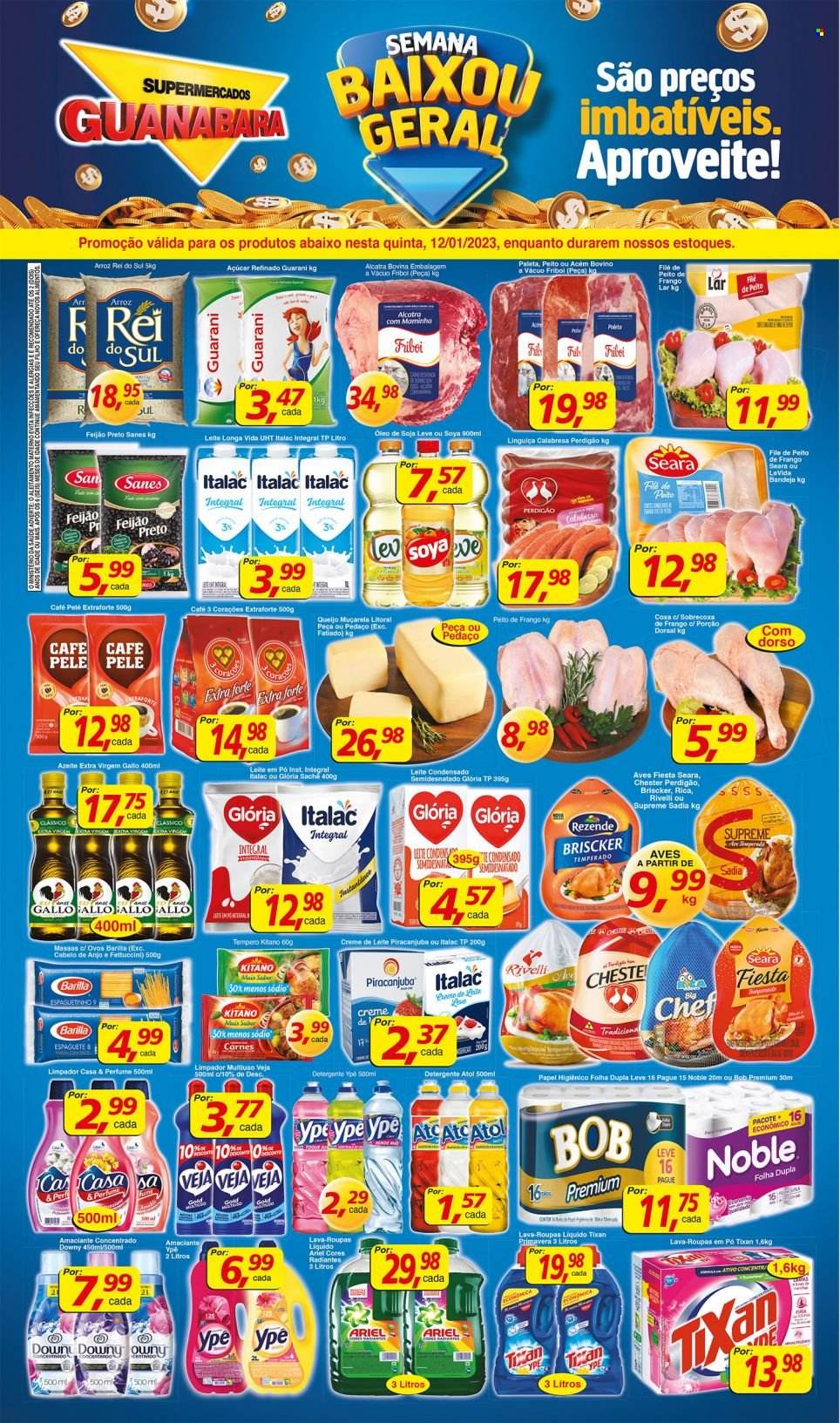 Folheto Supermercados Guanabara - 12/01/2023 - 12/01/2023. Página 1