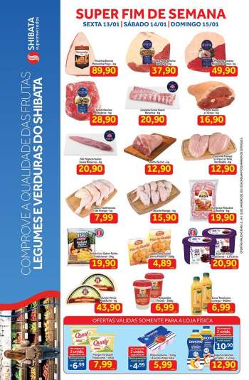 Folheto Shibata Supermercados - 13/01/2023 - 15/01/2023.