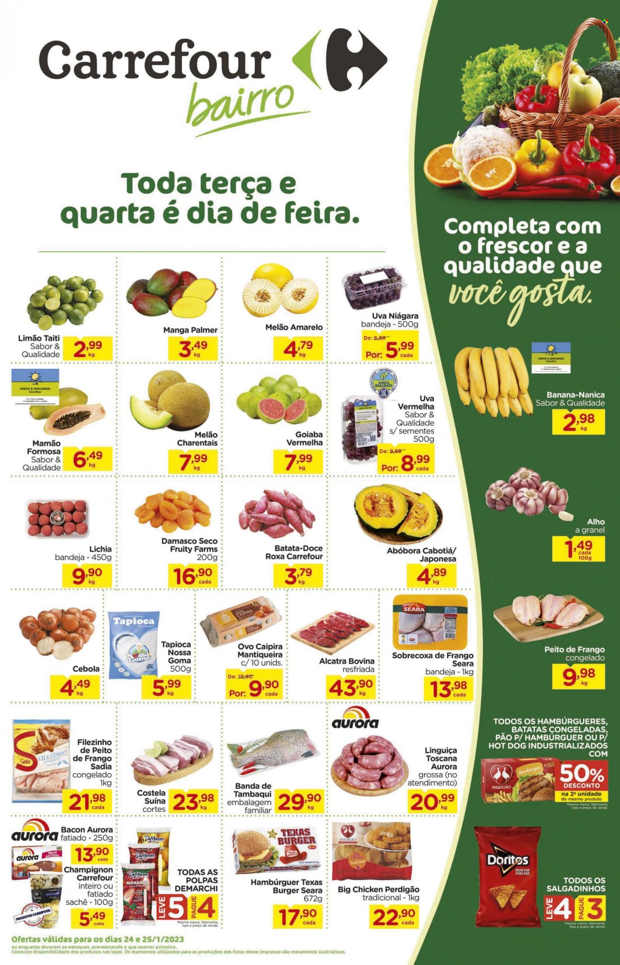 Folheto Carrefour Bairro - 24/01/2023 - 25/01/2023. Página 1