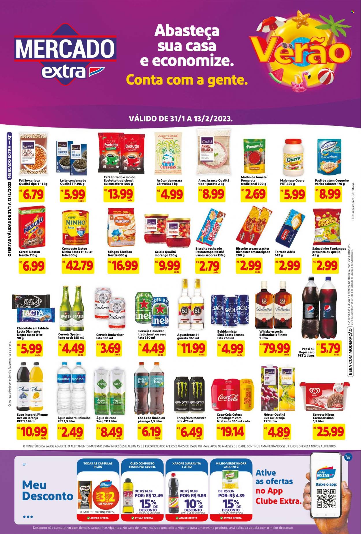 Folheto Mercado Extra - 31/01/2023 - 13/02/2023. Página 1