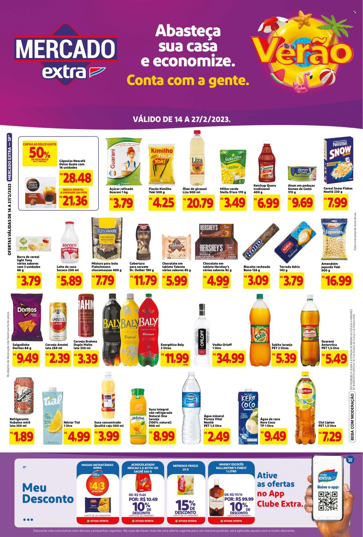 Folheto Mercado Extra - 14/02/2023 - 27/02/2023. Página 1