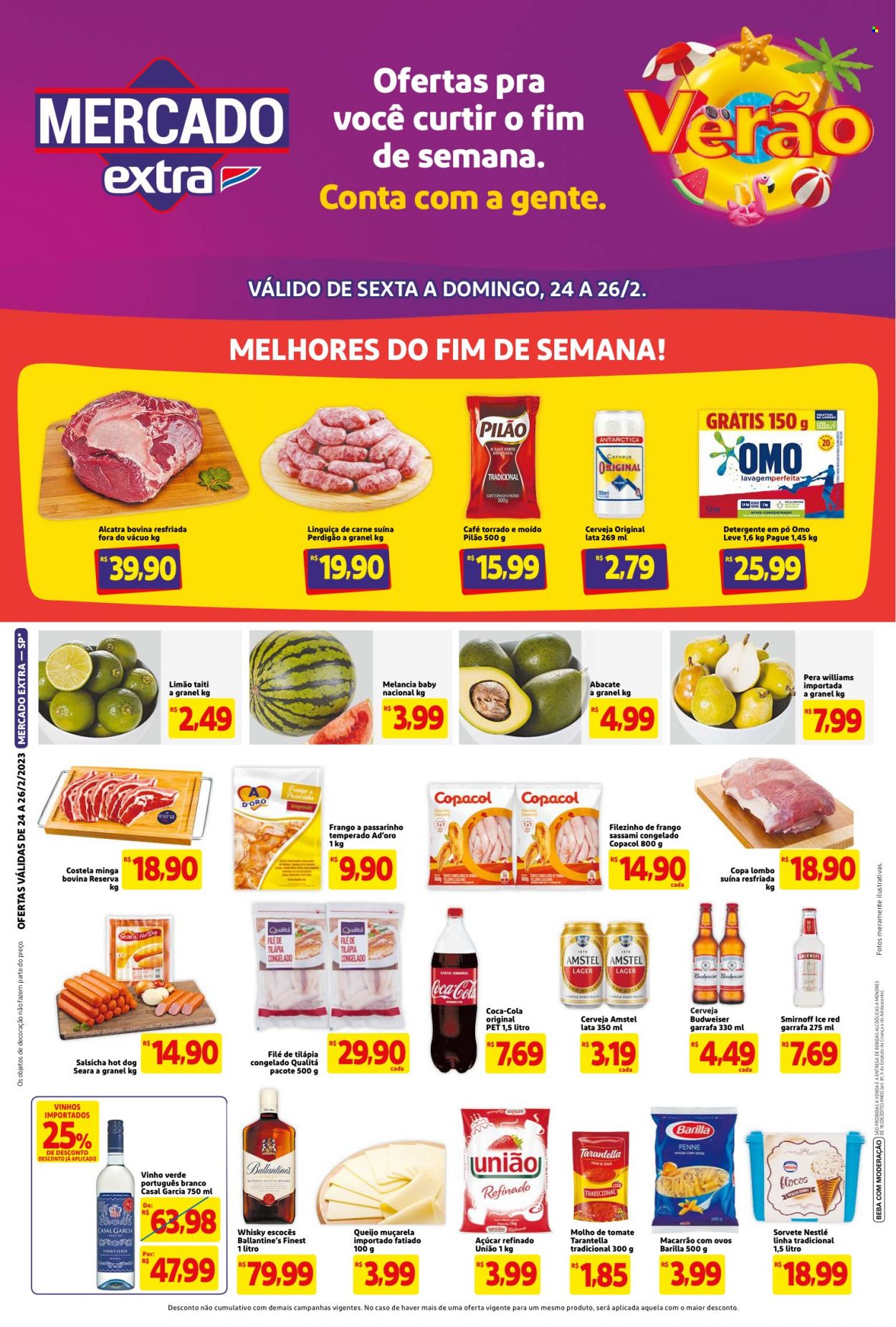Folheto Mercado Extra - 24/02/2023 - 26/02/2023. Página 1