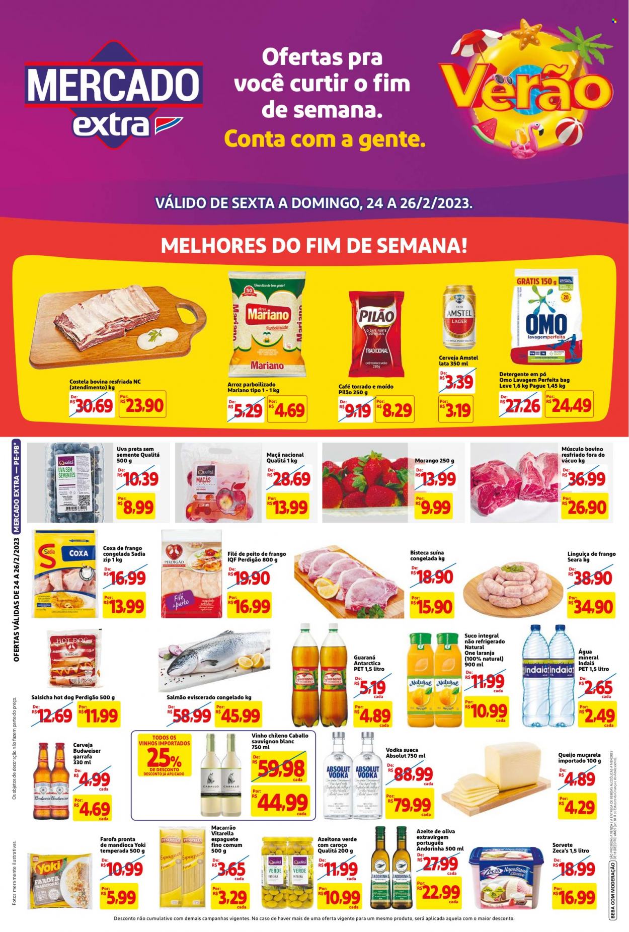 Folheto Mercado Extra - 24/02/2023 - 26/02/2023. Página 1