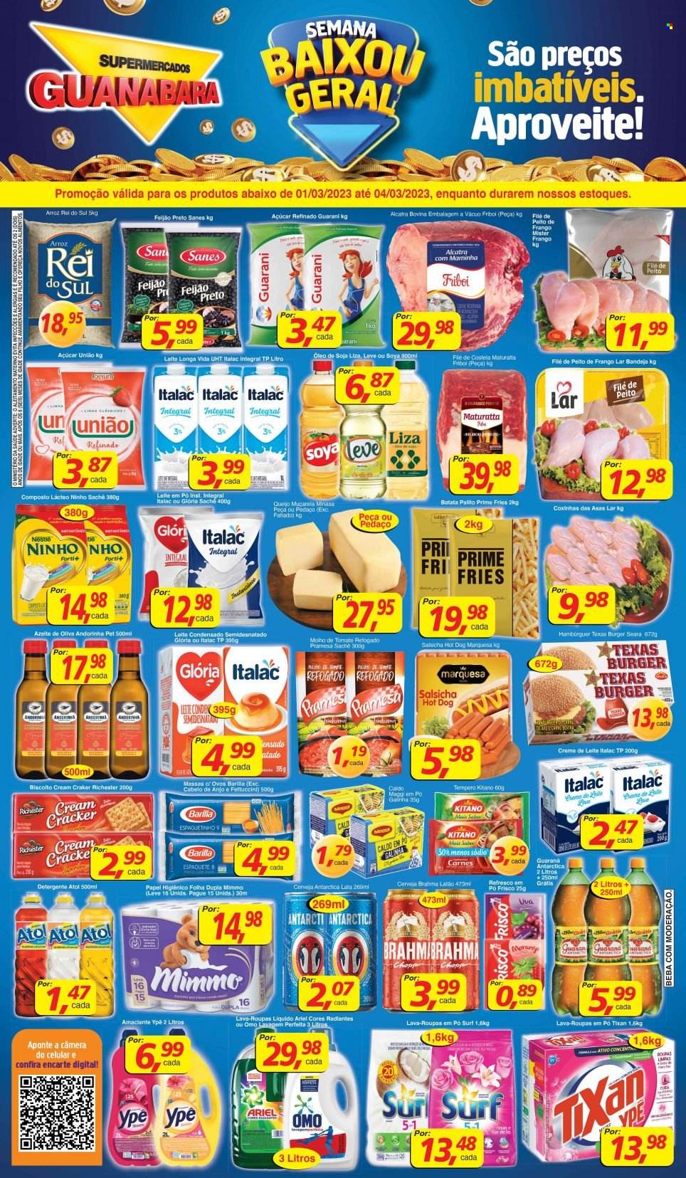 Folheto Supermercados Guanabara - 01/03/2023 - 04/03/2023. Página 1