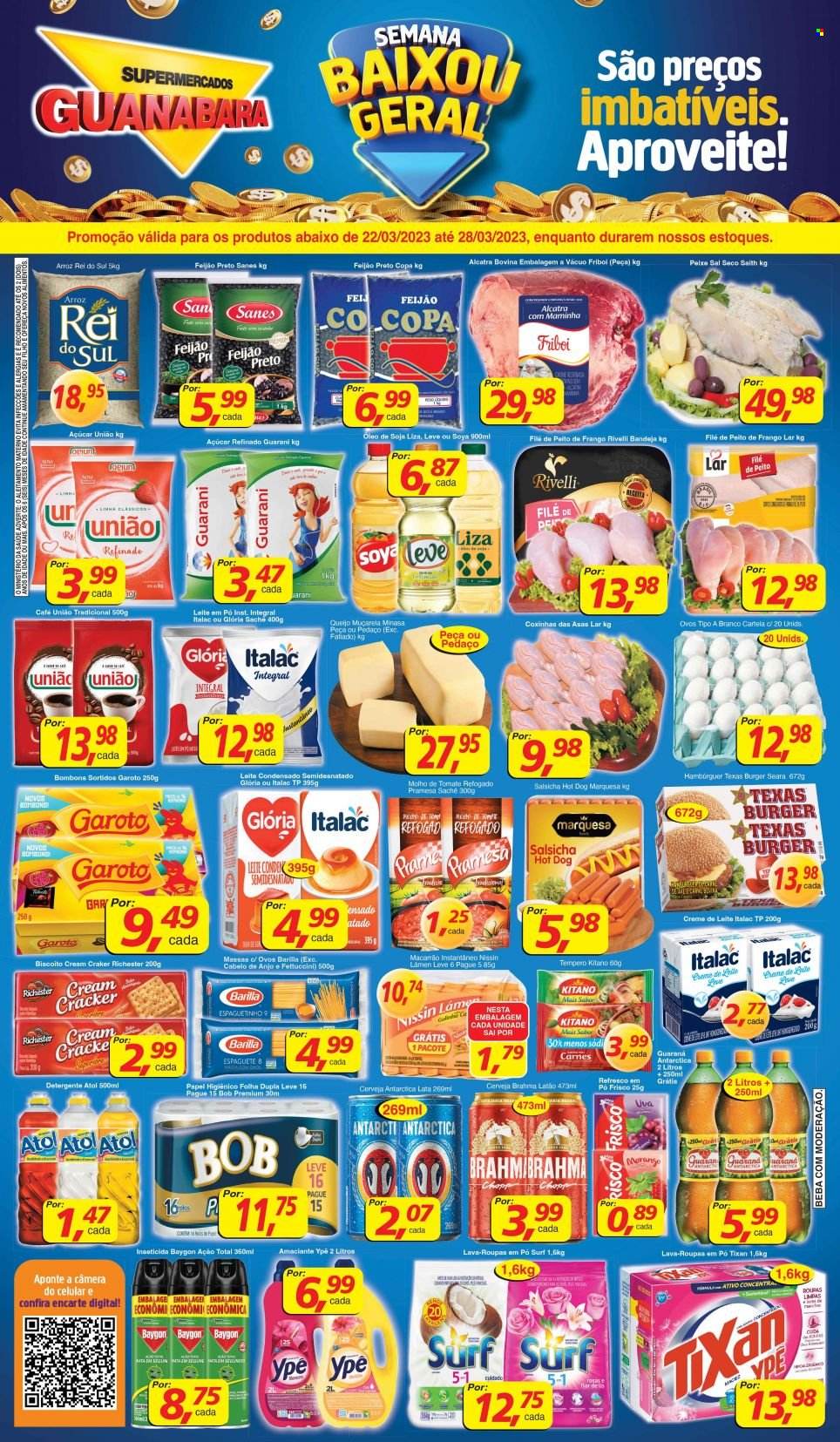 Folheto Supermercados Guanabara - 22/03/2023 - 28/03/2023. Página 1