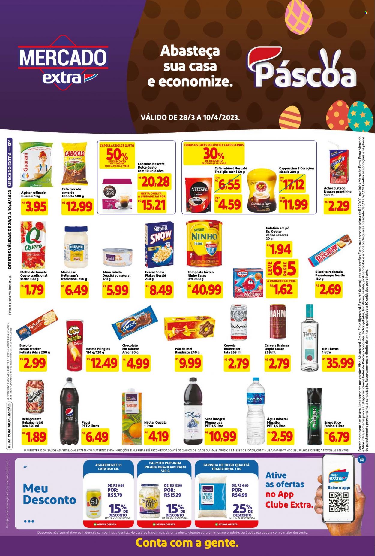 Folheto Mercado Extra - 28/03/2023 - 10/04/2023. Página 1
