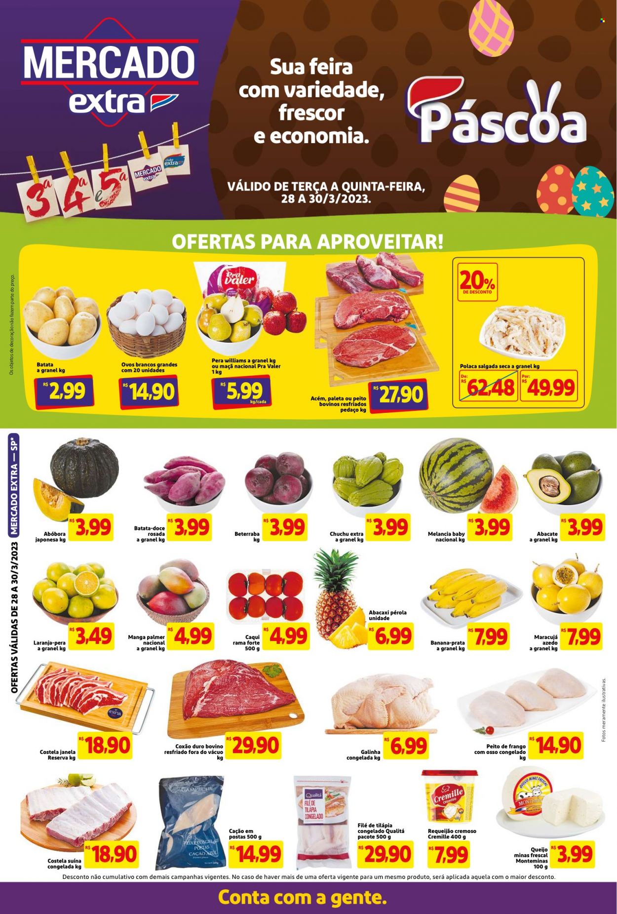 Folheto Mercado Extra - 28/03/2023 - 30/03/2023. Página 1