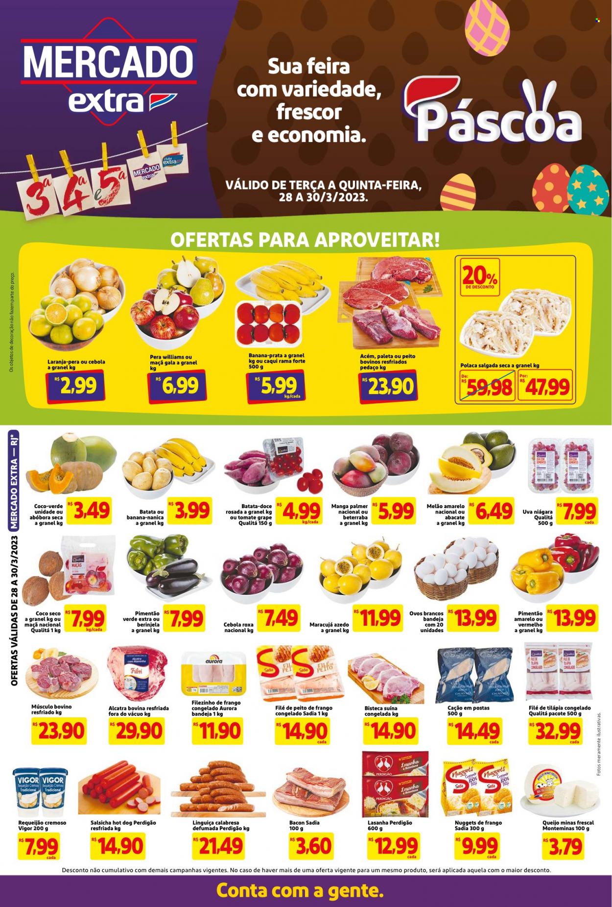 Folheto Mercado Extra - 28/03/2023 - 30/03/2023. Página 1