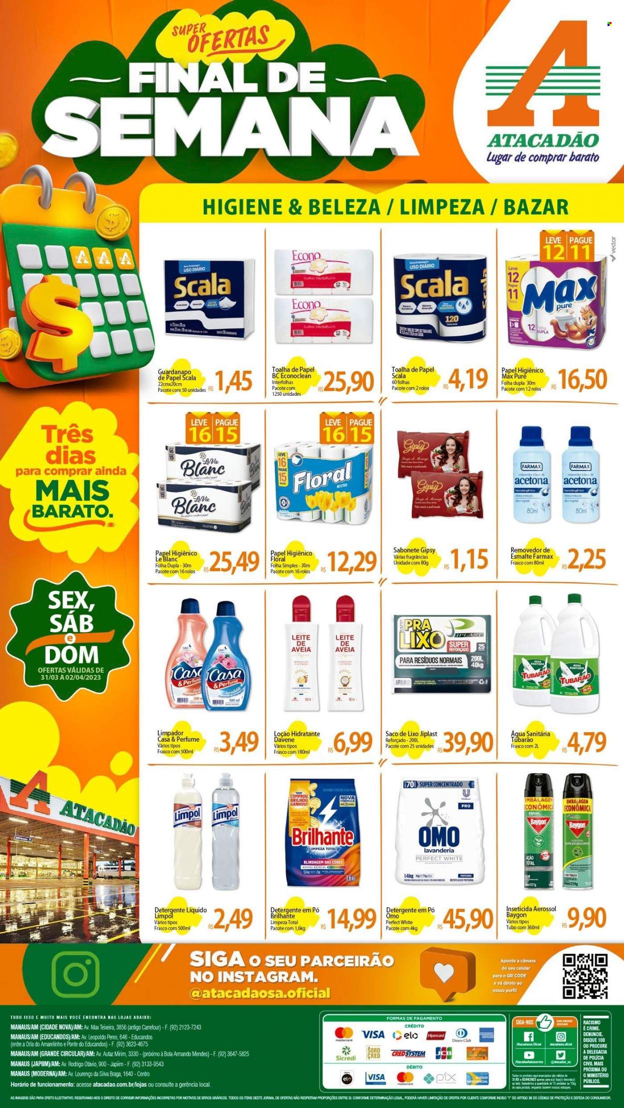 Folheto Atacadão - 31/03/2023 - 02/04/2023. Página 1