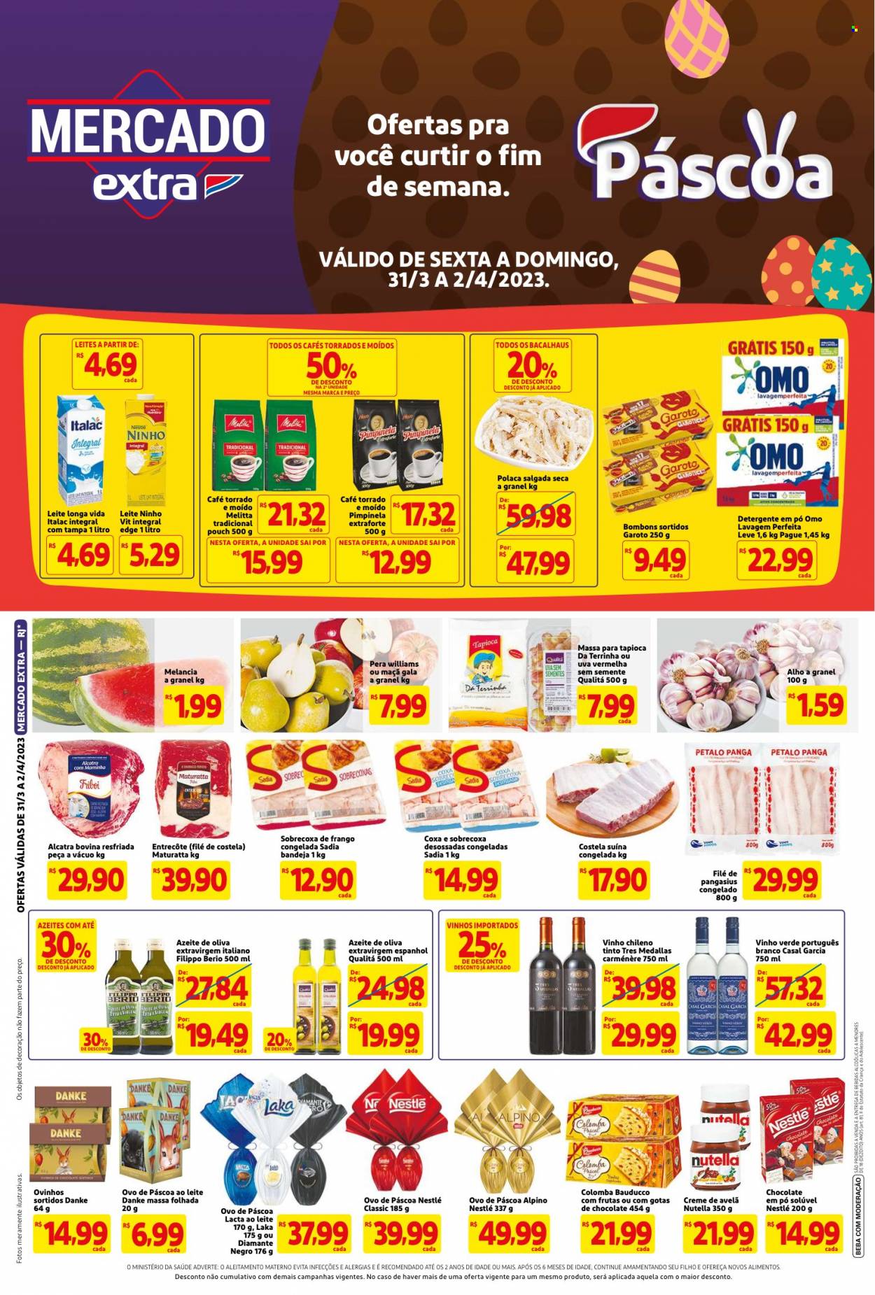 Folheto Mercado Extra - 31/03/2023 - 02/04/2023. Página 1
