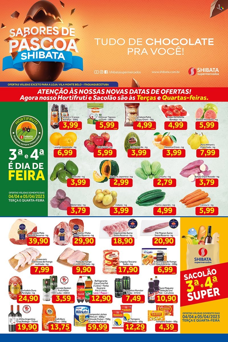 Folheto Shibata Supermercados - 04/04/2023 - 10/04/2023. Página 1