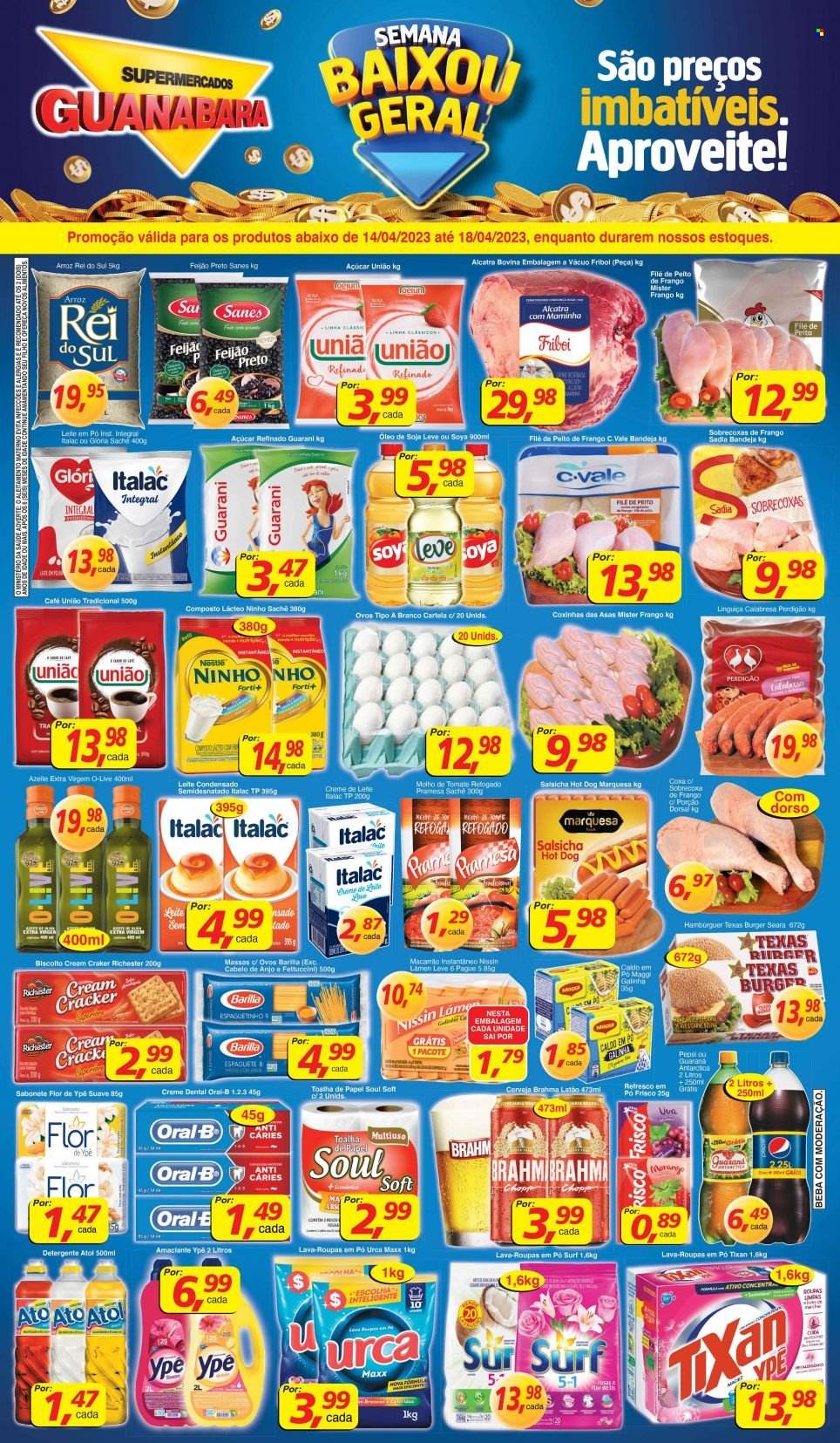 Folheto Supermercados Guanabara - 14/04/2023 - 18/04/2023. Página 1