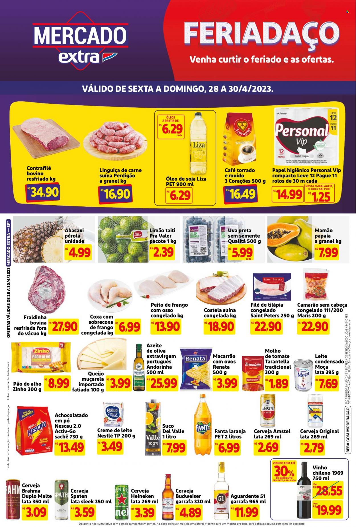 Folheto Mercado Extra - 28/04/2023 - 30/04/2023. Página 1