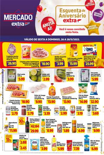Folheto Mercado Extra - 26/05/2023 - 28/05/2023.
