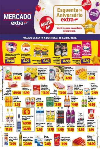Folheto Mercado Extra - 26/05/2023 - 28/05/2023.
