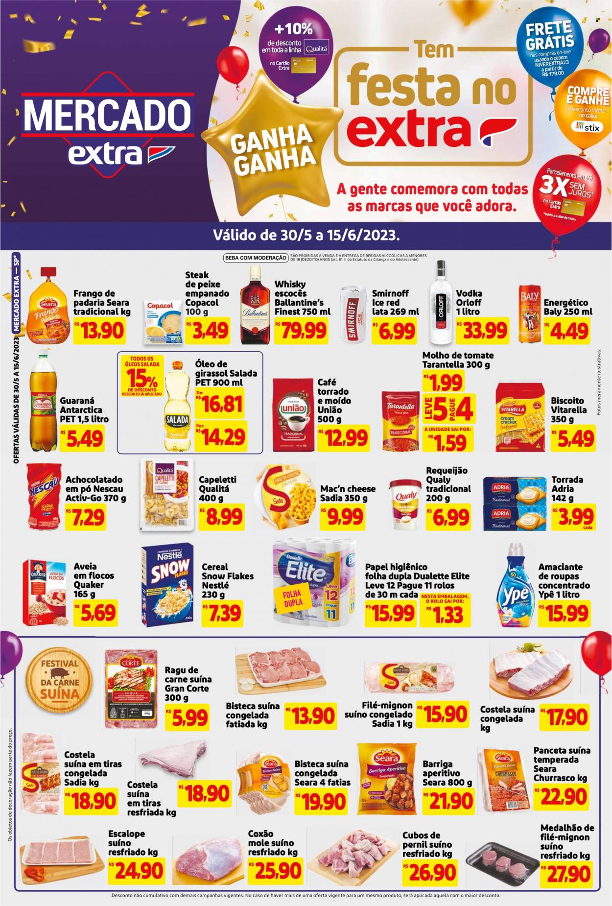 Folheto Mercado Extra - 30/05/2023 - 15/06/2023. Página 1