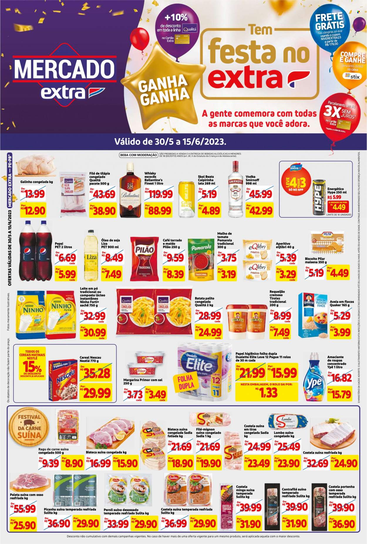 Folheto Mercado Extra - 30/05/2023 - 15/06/2023. Página 1