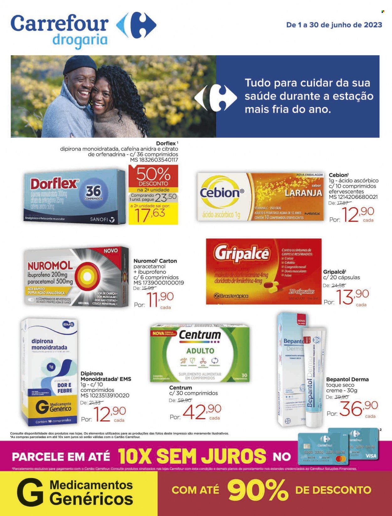 Folheto Carrefour Drogaria - 01/06/2023 - 30/06/2023. Página 1