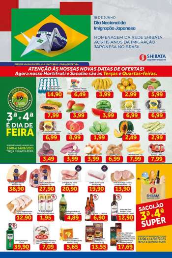 Folheto Shibata Supermercados - 13/06/2023 - 19/06/2023.