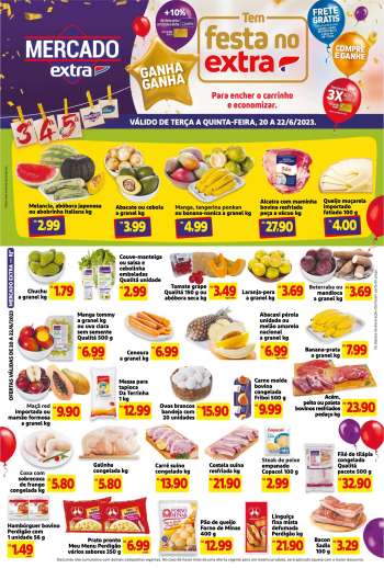 Folheto Mercado Extra - 20/06/2023 - 22/06/2023.