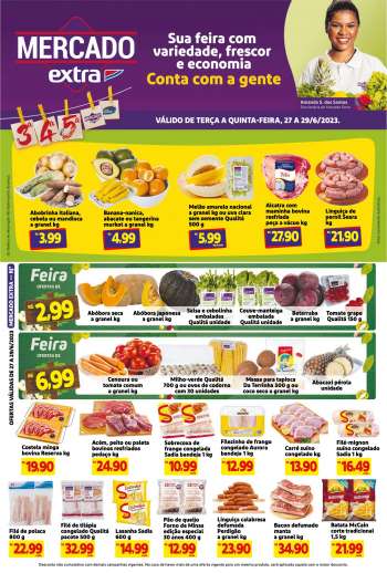 Folheto Mercado Extra - 27/06/2023 - 29/06/2023.