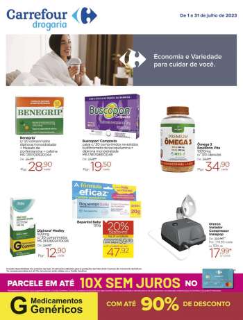 Folheto Carrefour Drogaria - 01/07/2023 - 31/07/2023.