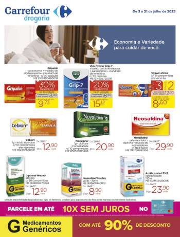 Folheto Carrefour Drogaria - 01/07/2023 - 31/07/2023.