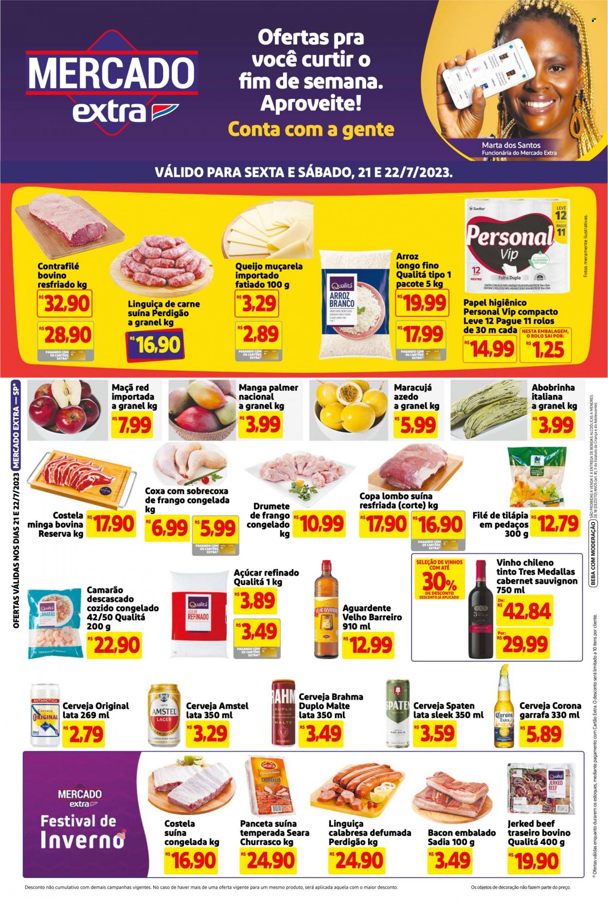 Folheto Mercado Extra - 21/07/2023 - 22/07/2023. Página 1