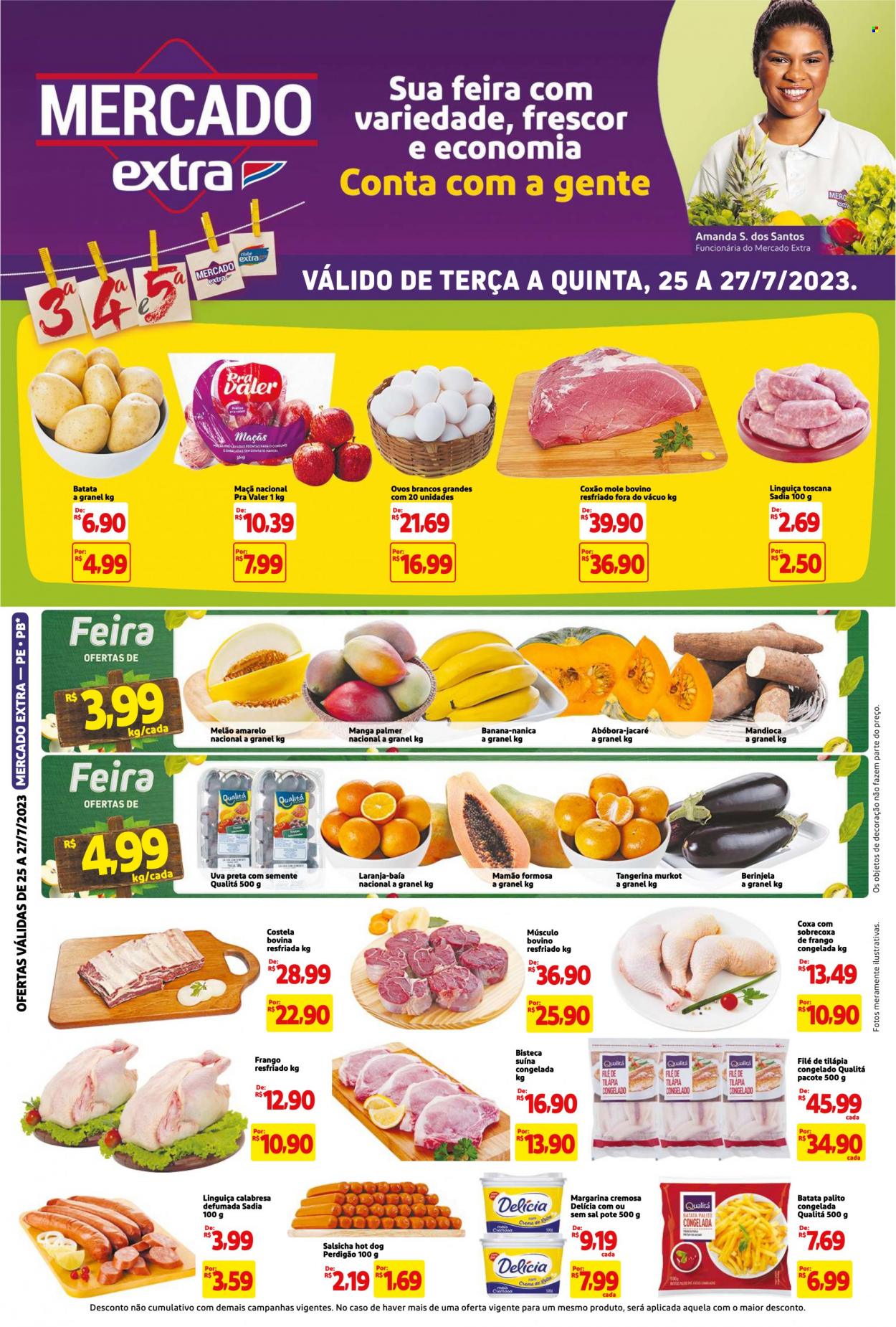 Folheto Mercado Extra - 25/07/2023 - 27/07/2023. Página 1