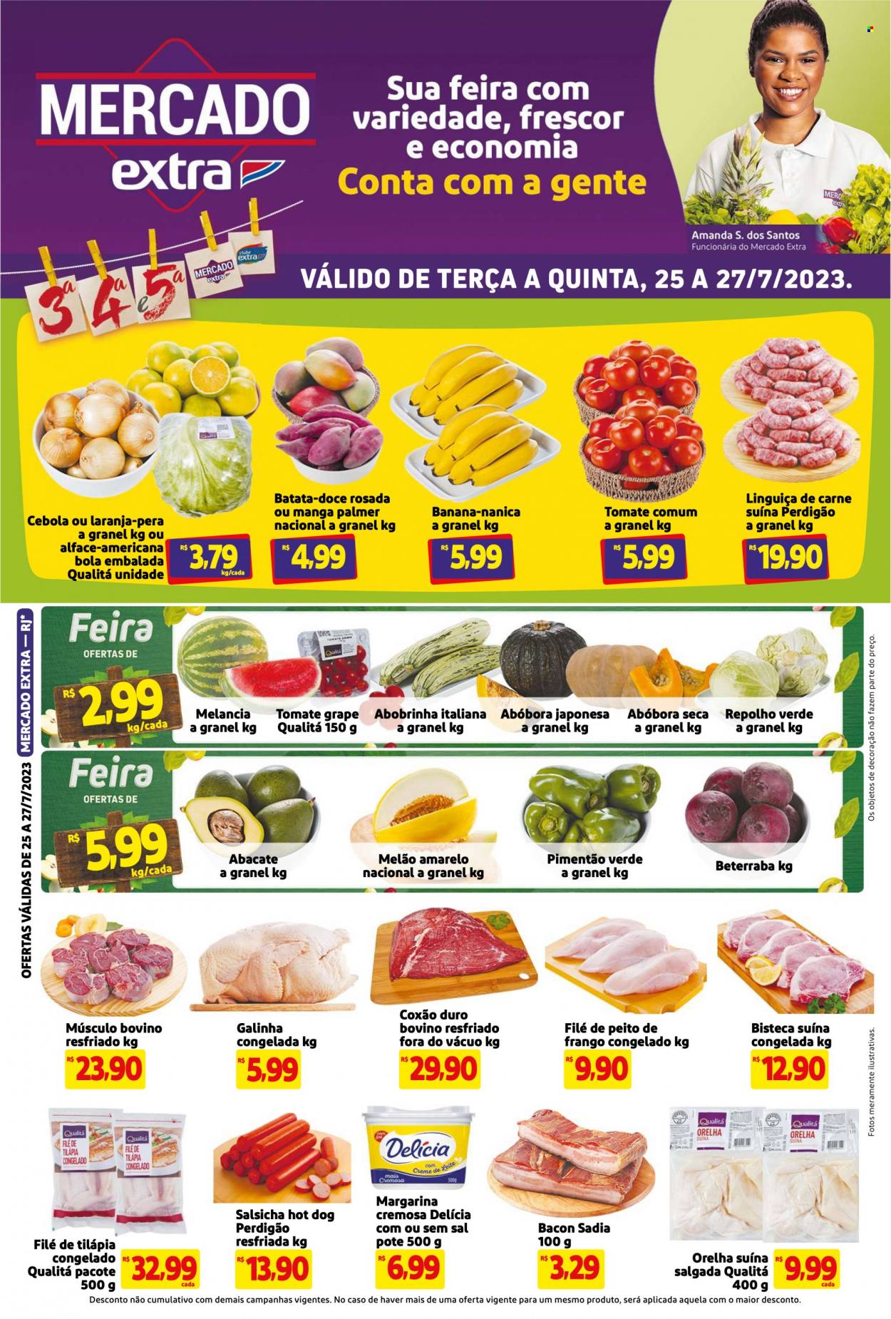 Folheto Mercado Extra - 25/07/2023 - 27/07/2023. Página 1