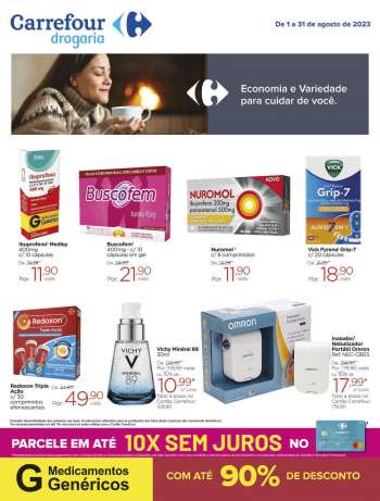 Folheto Carrefour Drogaria - 01/08/2023 - 31/08/2023.