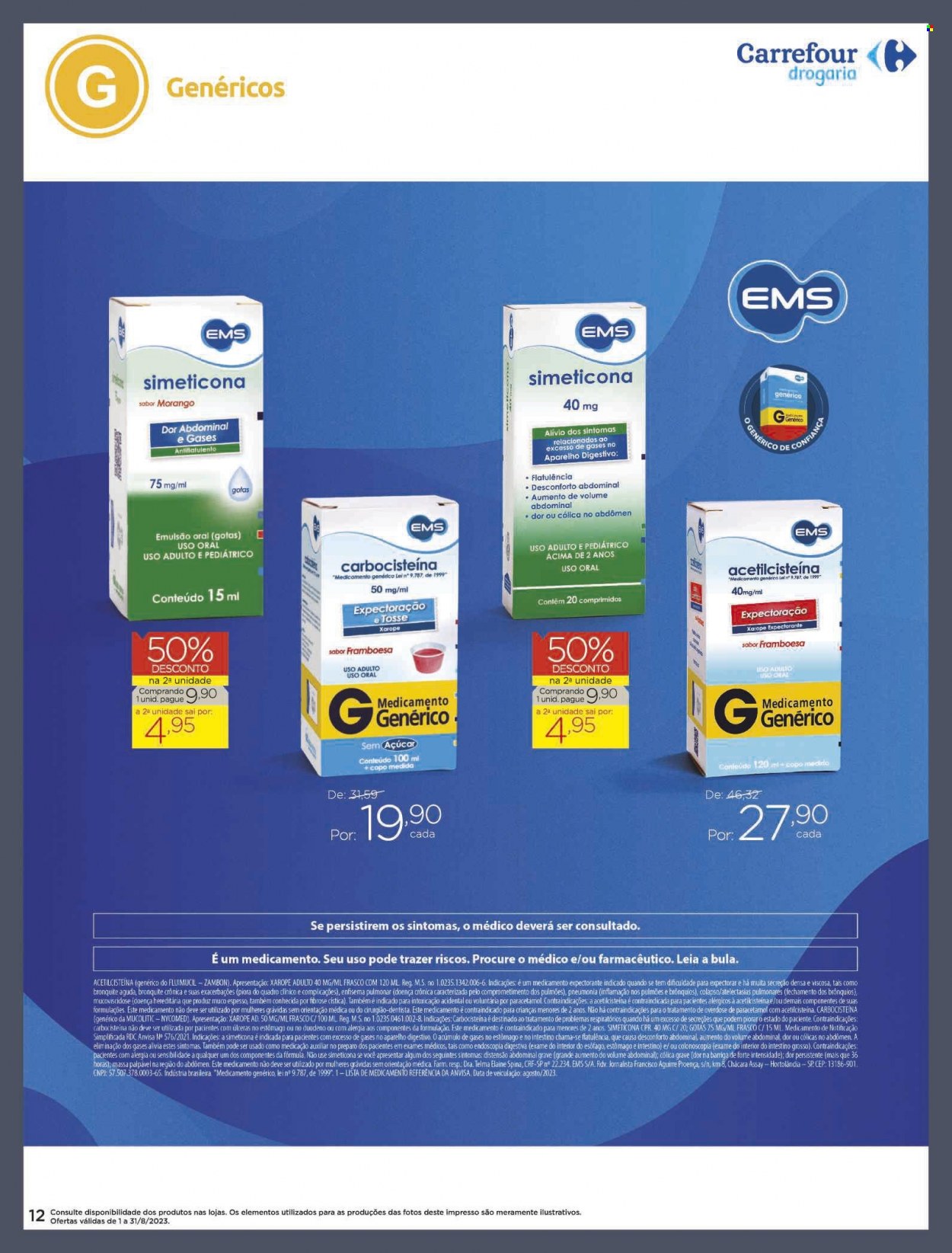 Folheto Carrefour Drogaria - 01/08/2023 - 31/08/2023. Página 12