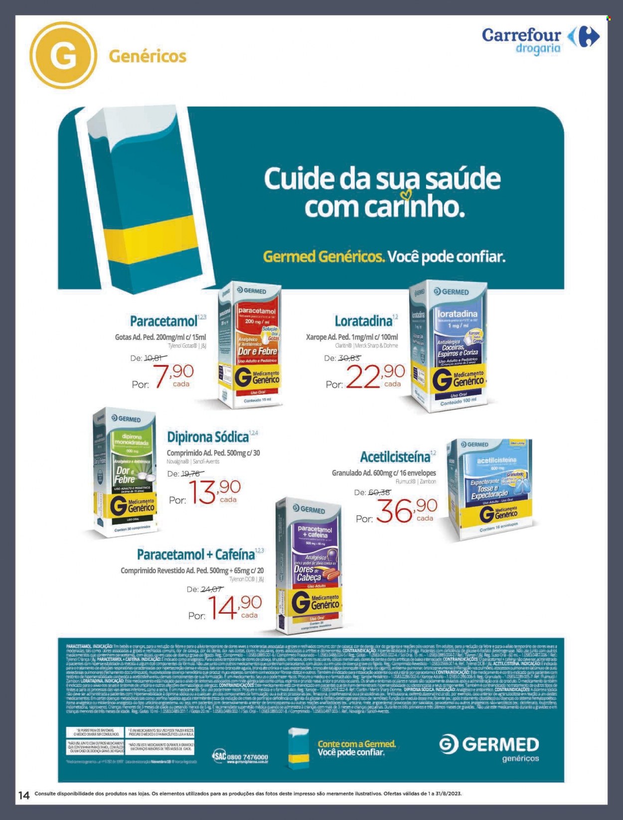 Folheto Carrefour Drogaria - 01/08/2023 - 31/08/2023. Página 14