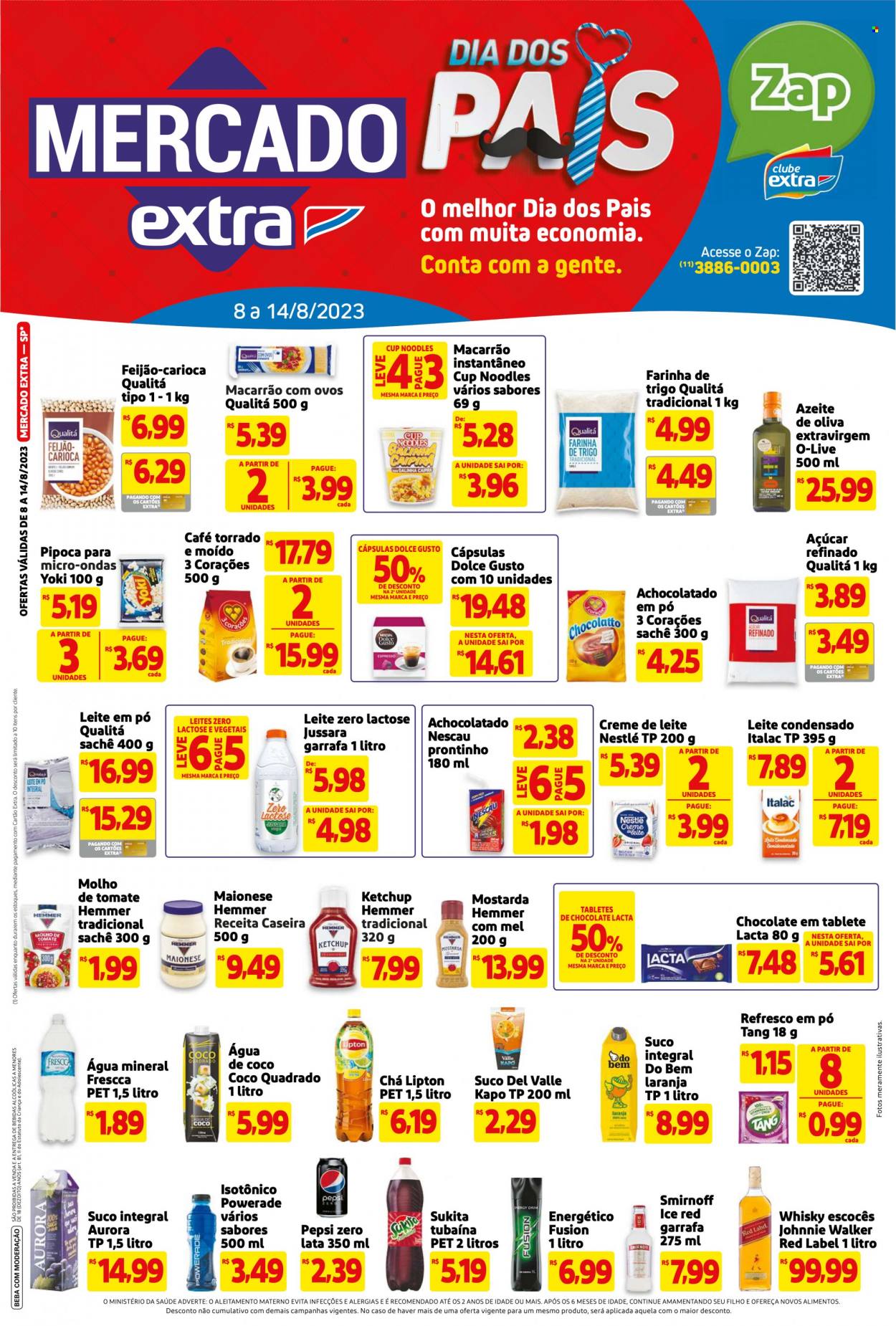 Folheto Mercado Extra - 08/08/2023 - 14/08/2023. Página 1