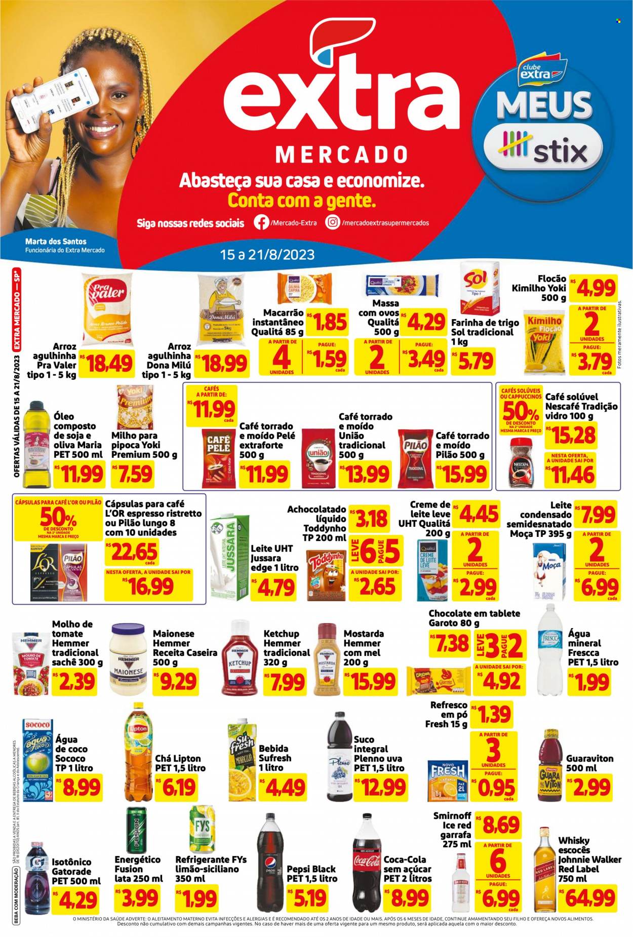 Folheto Mercado Extra - 15/08/2023 - 21/08/2023. Página 1
