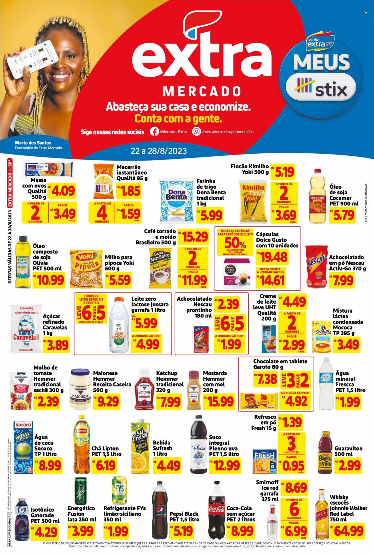 Folheto Mercado Extra - 22/08/2023 - 28/08/2023. Página 1