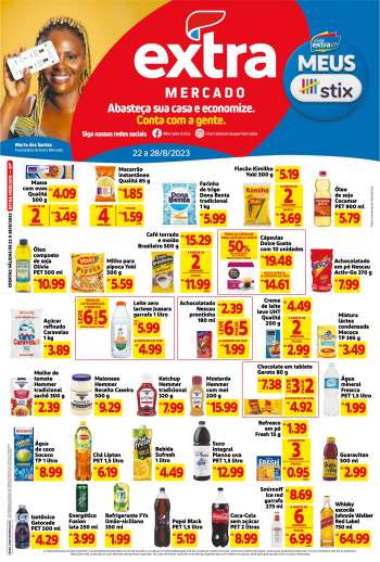 Folheto Mercado Extra - 22/08/2023 - 28/08/2023.