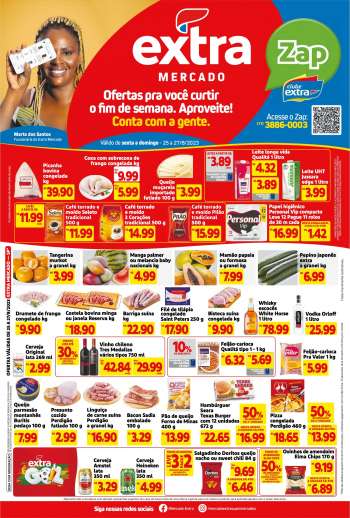 Folheto Mercado Extra - 25/08/2023 - 27/08/2023.