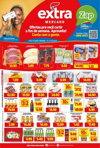 Folheto Mercado Extra - 25/08/2023 - 27/08/2023.