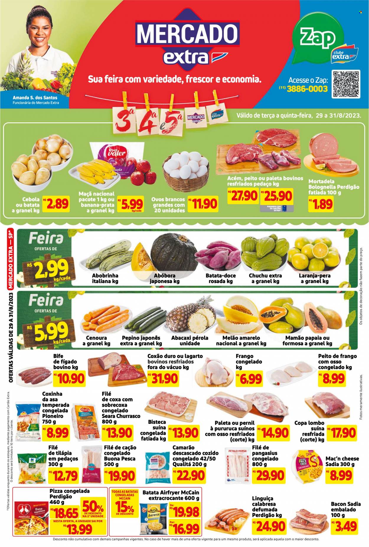 Folheto Mercado Extra - 29/08/2023 - 31/08/2023. Página 1