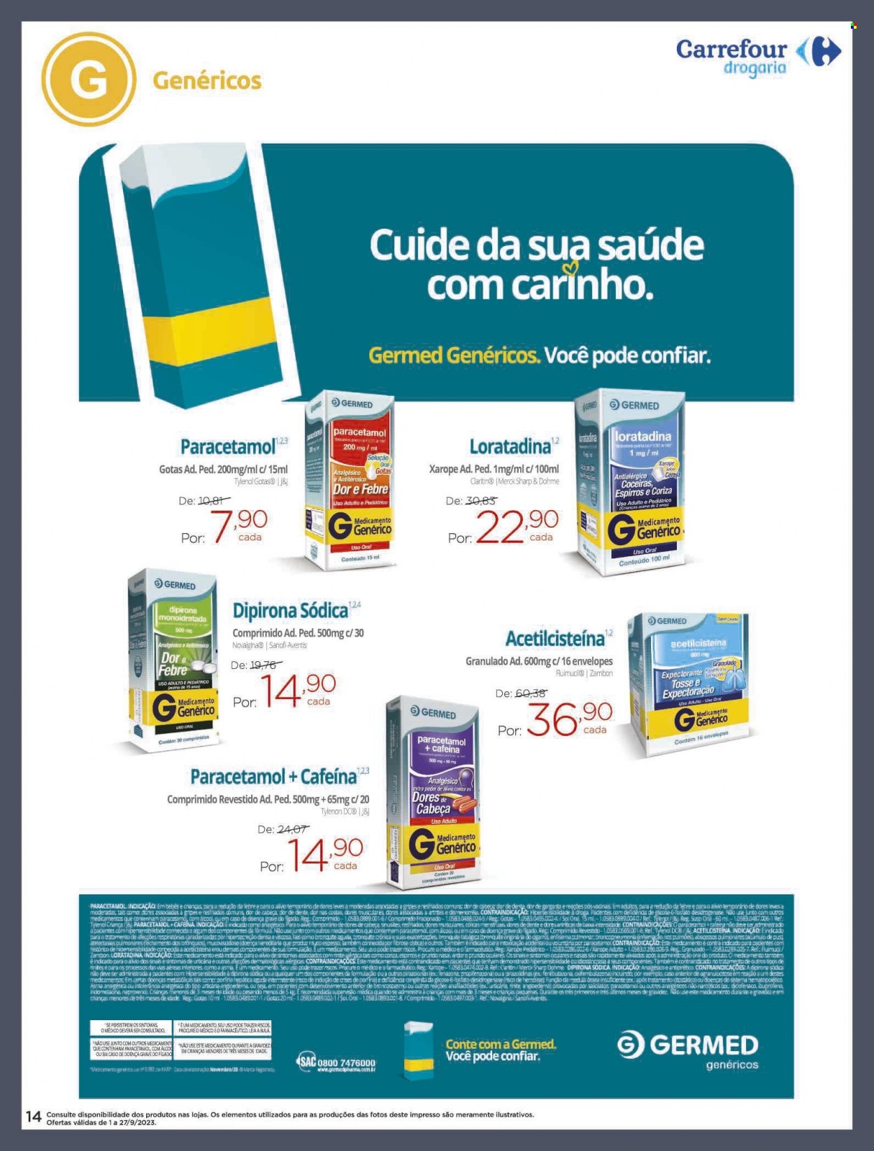 Folheto Carrefour Drogaria - 01/09/2023 - 27/09/2023. Página 14