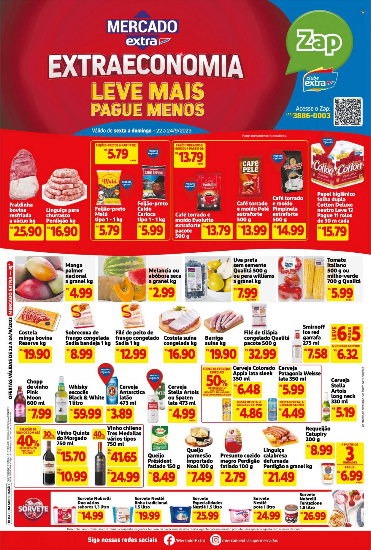 Folheto Mercado Extra - 22/09/2023 - 24/09/2023. Página 1