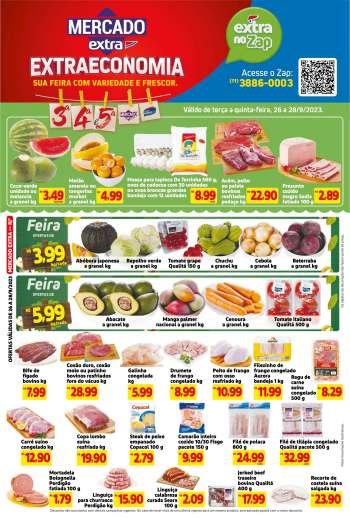 Folheto Mercado Extra - 26/09/2023 - 28/09/2023.