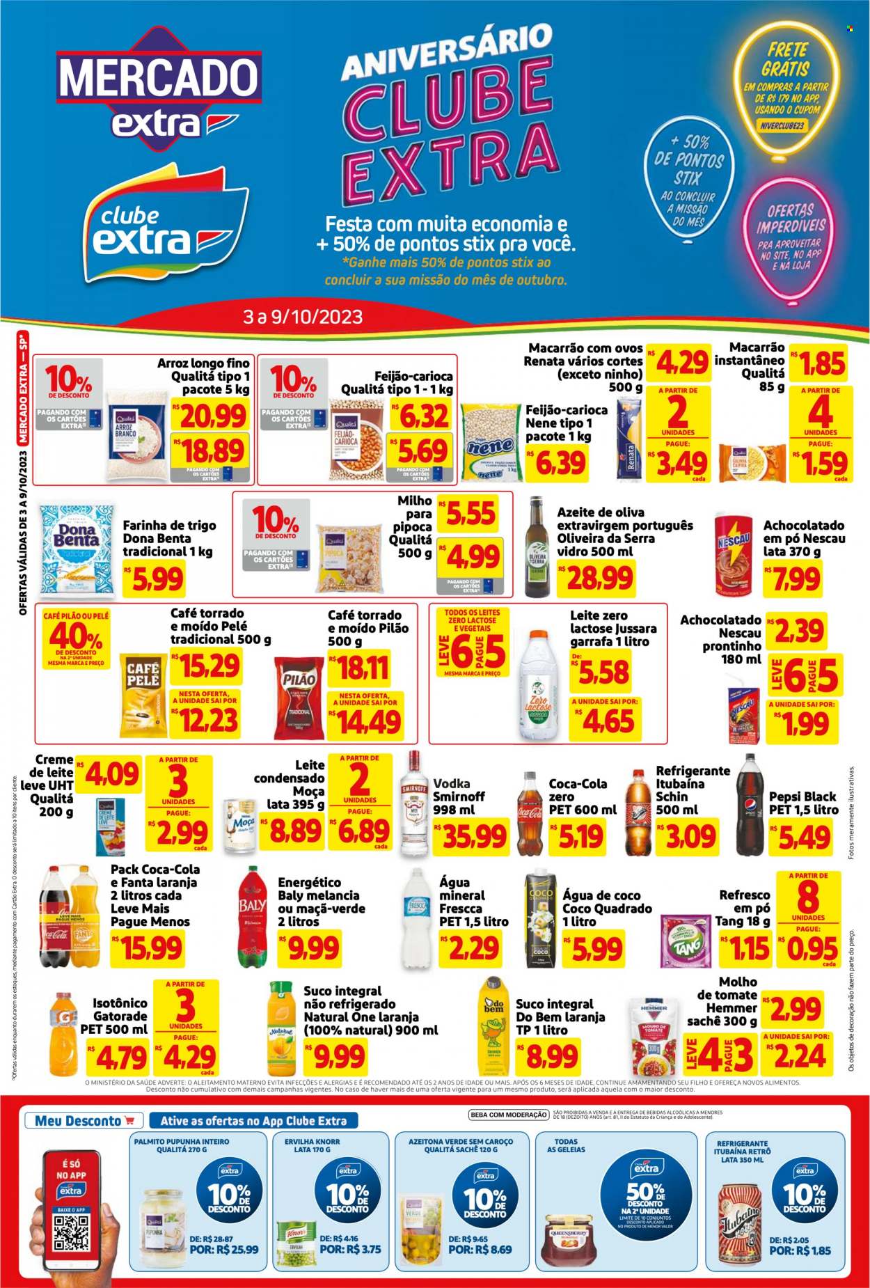 Folheto Mercado Extra - 03/10/2023 - 09/10/2023. Página 1