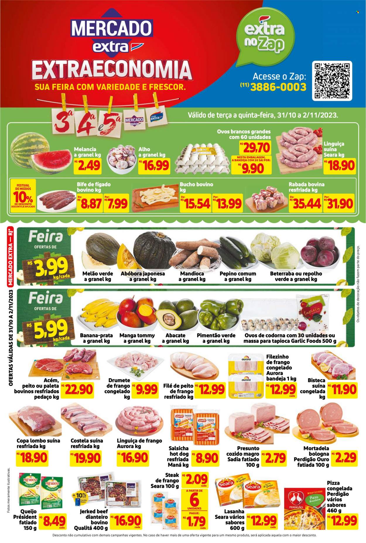 Folheto Mercado Extra - 31/10/2023 - 02/11/2023. Página 1